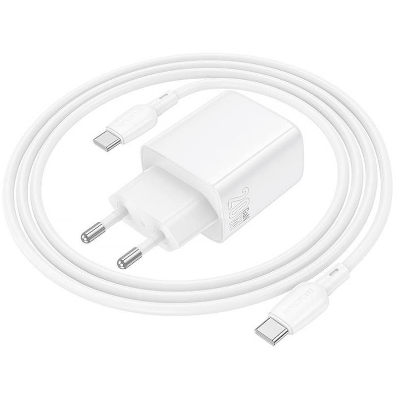 СЗУ Borofone BN27 Fuente PD20W+QC3.0 (1USB-A/1C) + кабель Type-C to Type-C