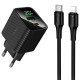 СЗУ Hoco CS83A Excellent with digital display PD20W+QC3.0 (1USB-A/1C) + кабель Type-C to Lightning