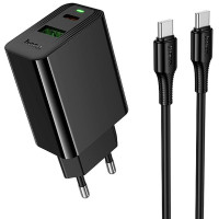 СЗУ Hoco CS94A Leader PD20W+QC3.0 (1USB-A/1C) + кабель Type-C to Type-C