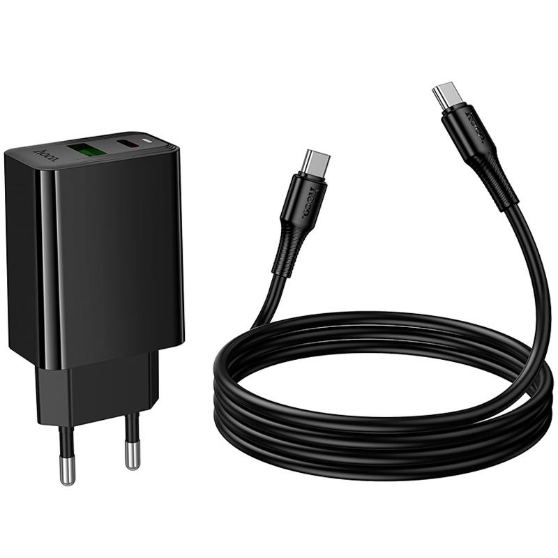 СЗУ Hoco CS94A Leader PD20W+QC3.0 (1USB-A/1C) + кабель Type-C to Type-C
