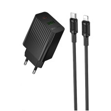 СЗУ Borofone BAS76A Source PD30W+QC3.0 (1USB-A/1C) + кабель Type-C to Lightning