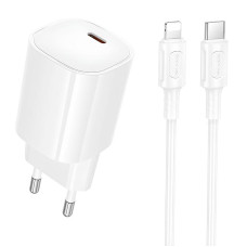 СЗУ Borofone BA103A Pudding PD20W (1USB-C) + кабель Type-C to Lightning