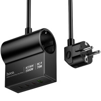 СЗУ Hoco AC34 Win 2 position 70W QC+PD (1USB-A/3C/1Socket) (1.5m)
