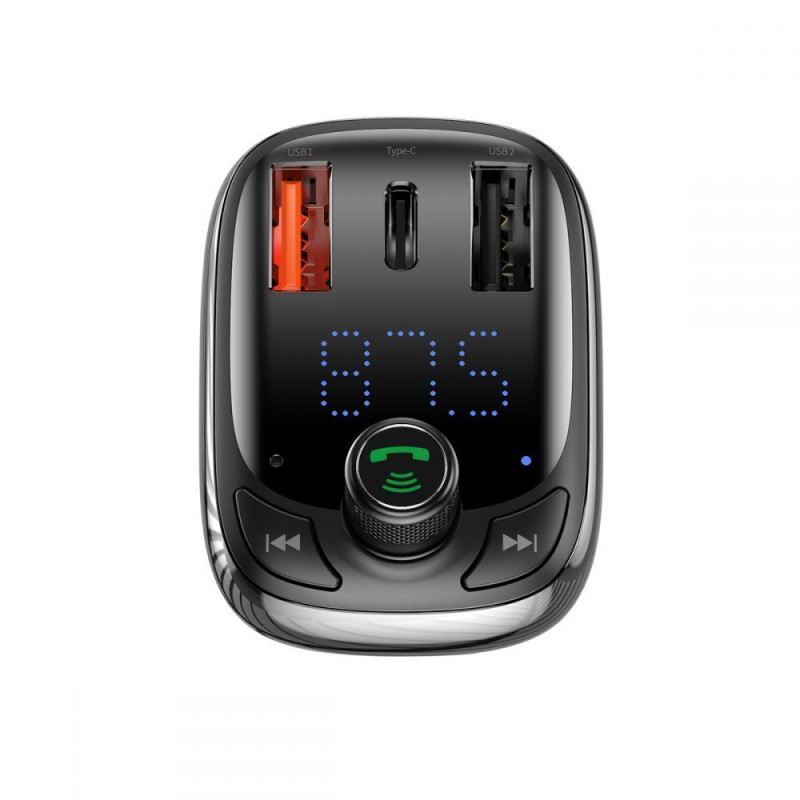 АЗП Baseus FM Launcher S-13 2USB + Type-C black