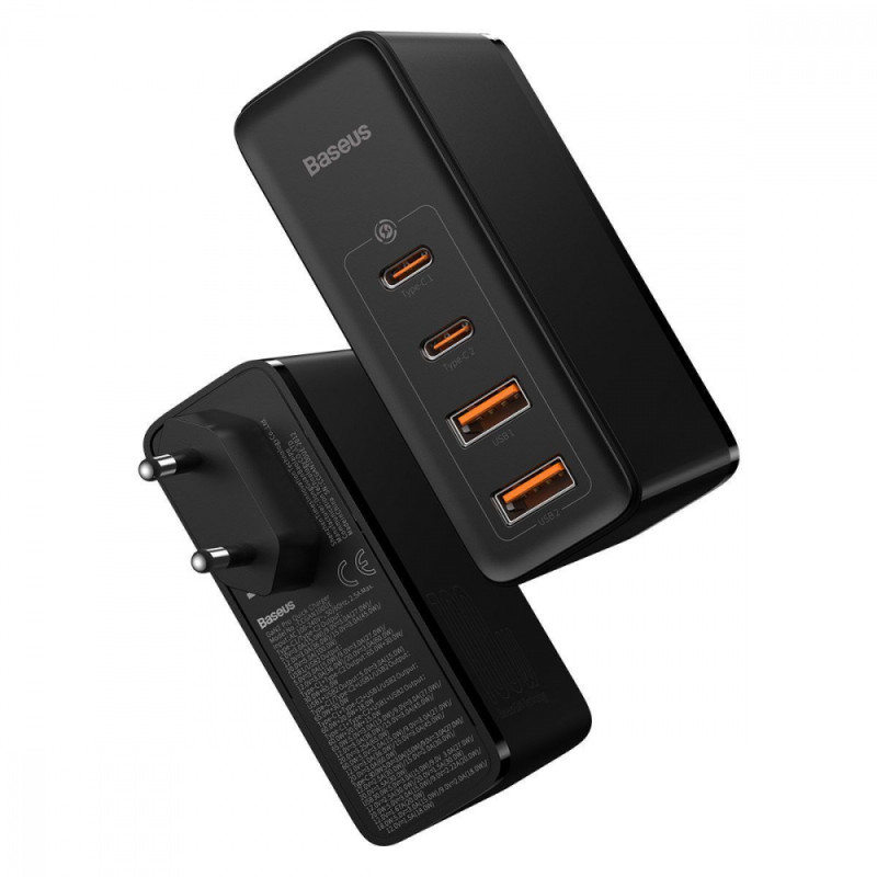МЗП Baseus GaN2 Pro Quick Charger 100W (2Type-C + 2USB) black