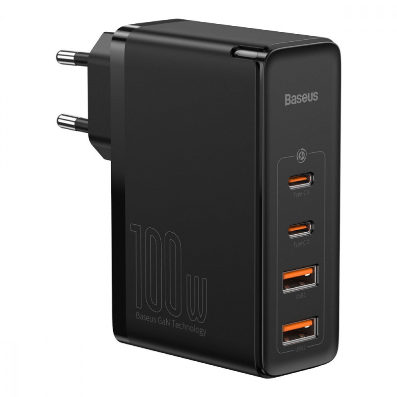 МЗП Baseus GaN2 Pro Quick Charger 100W (2Type-C + 2USB) black