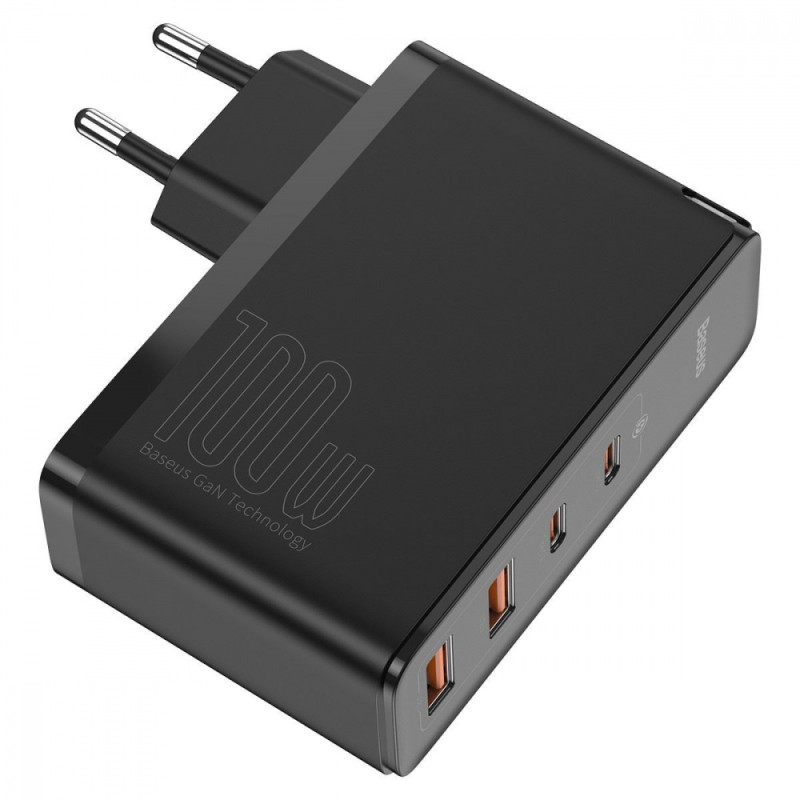 МЗП Baseus GaN2 Pro Quick Charger 100W (2Type-C + 2USB) black