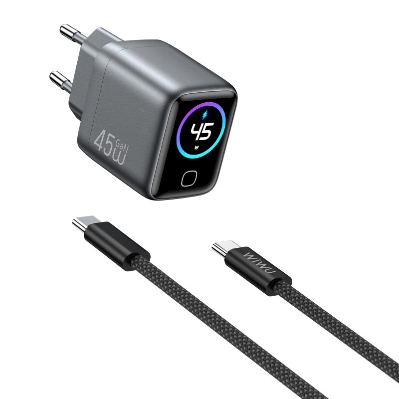 СЗУ WIWU CHG500 Voyager PD45W (1USB-C) + кабель Type-C to Type-C