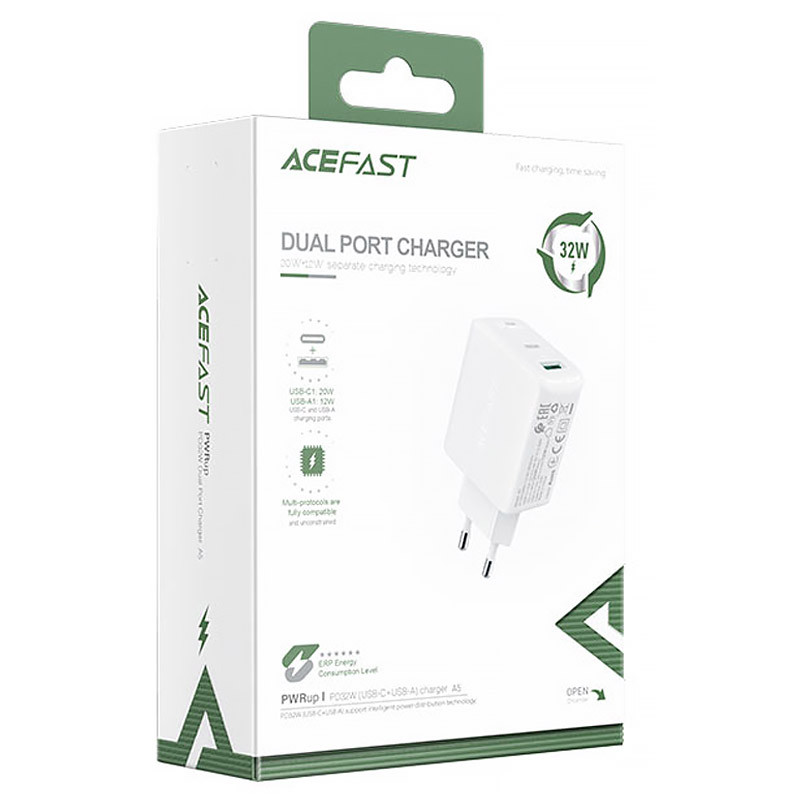 СЗУ Acefast A5 PD32W+QC3.0 (1USB-A/1C)
