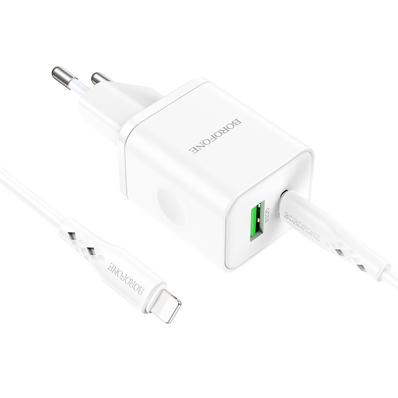СЗУ Borofone BN7 PD20W+QC3.0 (1USB-A/1C) + Type-C to Lightning