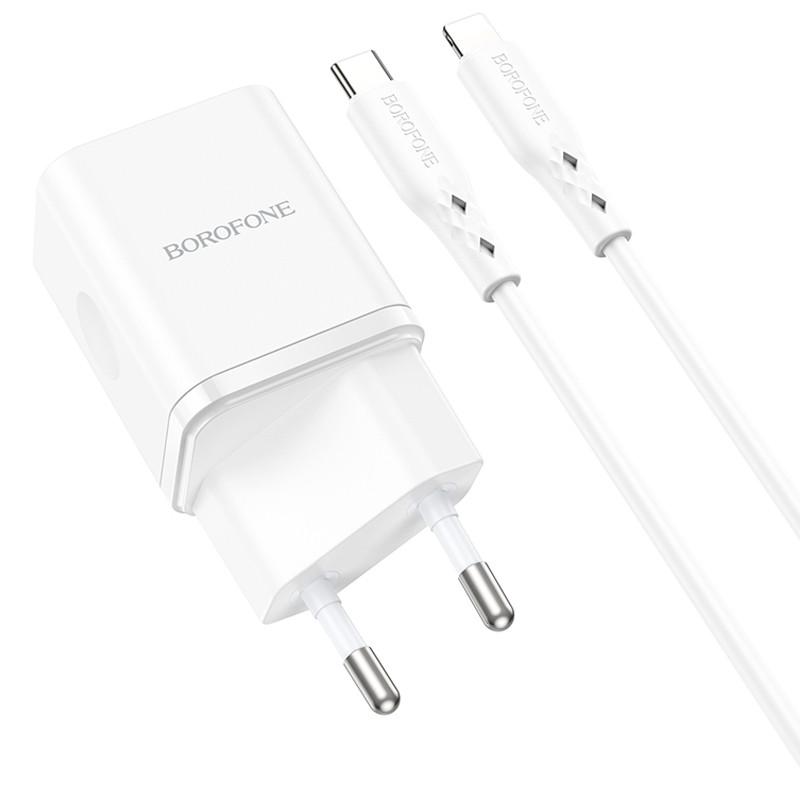 СЗУ Borofone BN7 PD20W+QC3.0 (1USB-A/1C) + Type-C to Lightning