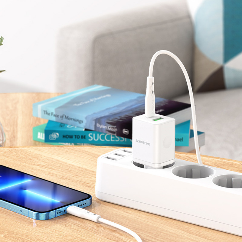 СЗУ Borofone BN7 PD20W+QC3.0 (1USB-A/1C) + Type-C to Lightning