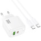 СЗУ Hoco CS55A Surplus PD30W+QC3.0 (1USB-A/1C) + Type-C to Type-C