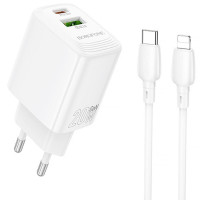 СЗУ Borofone BN27 Fuente PD20W+QC3.0 (1USB-A/1C) + кабель Type-C to Lightning
