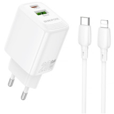 СЗУ Borofone BN27 Fuente PD20W+QC3.0 (1USB-A/1C) + кабель Type-C to Lightning