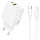 СЗУ Borofone BN27 Fuente PD20W+QC3.0 (1USB-A/1C) + кабель Type-C to Lightning