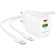 СЗУ Borofone BN27 Fuente PD20W+QC3.0 (1USB-A/1C) + кабель Type-C to Lightning
