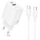 Уценка СЗУ Borofone BN27 Fuente PD20W+QC3.0 (1USB-A/1C) + кабель Type-C to Type-C