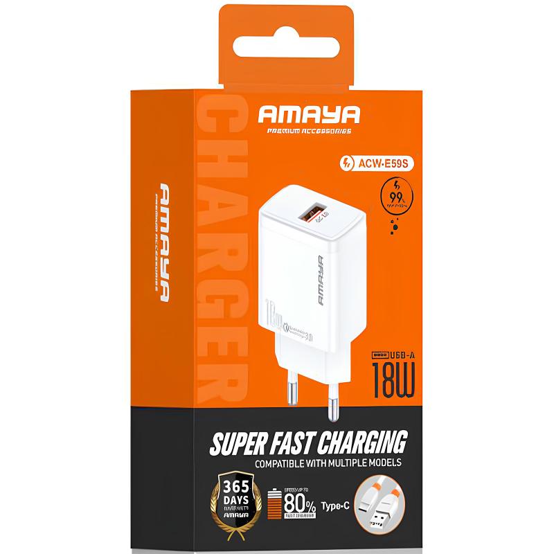 СЗУ Amaya E59S QC3.0 18W (1USB-A)