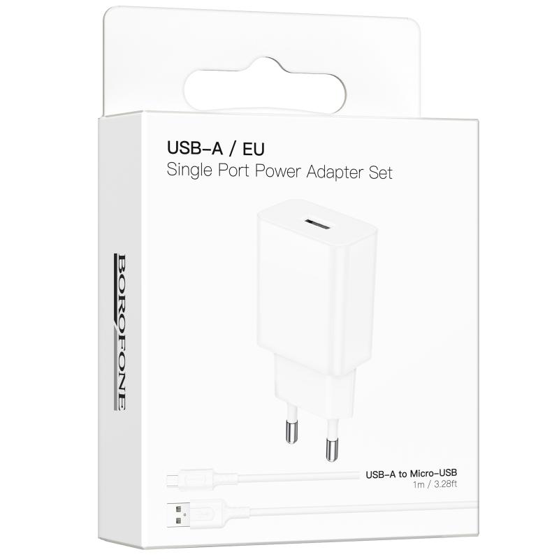 СЗУ Borofone BA110A Lemi 7.5W (1USB-A) + кабель USB to MicroUSB