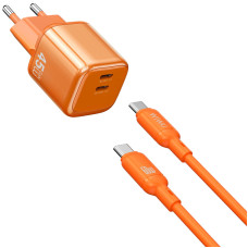 СЗУ WIWU G025 Cube PD45W (2USB-C) + кабель Type-C to Type-C