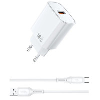 СЗУ WIWU G006 Essen QC3.0 18W GaN (1USB-A) + кабель USB to Type-C