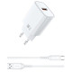 СЗУ WIWU G006 Essen QC3.0 18W GaN (1USB-A) + кабель USB to Type-C