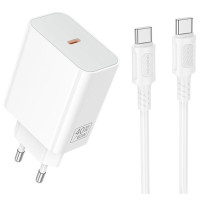 СЗУ Borofone BA109A Star PD40W (1USB-C) + кабель Type-C to Type-C