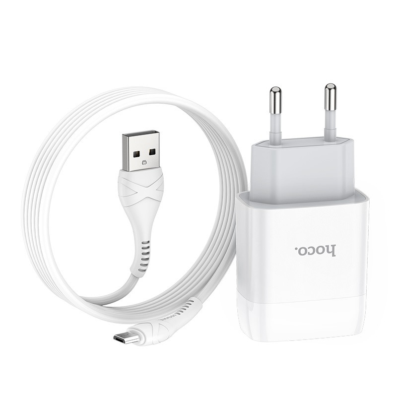 СЗУ Hoco C72A Glorious 2.1A (1USB-A) + кабель USB to MicroUSB