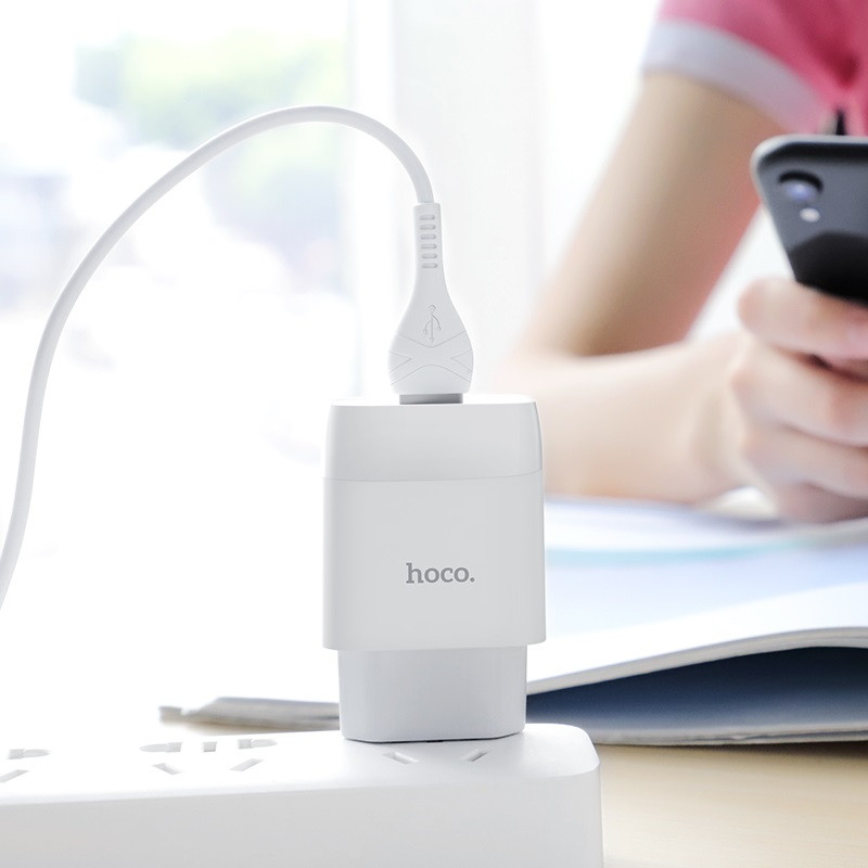 СЗУ Hoco C72A Glorious 2.1A (1USB-A) + кабель USB to MicroUSB