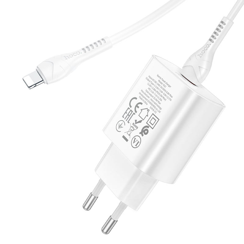 СЗУ Hoco N22 Jetta PD25W (1USB-C) + кабель Type-C to Lightning