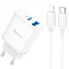 СЗУ Hoco C105A Stage PD20W+QC3.0 (1USB-A/1C) + кабель Type-C to Lightning