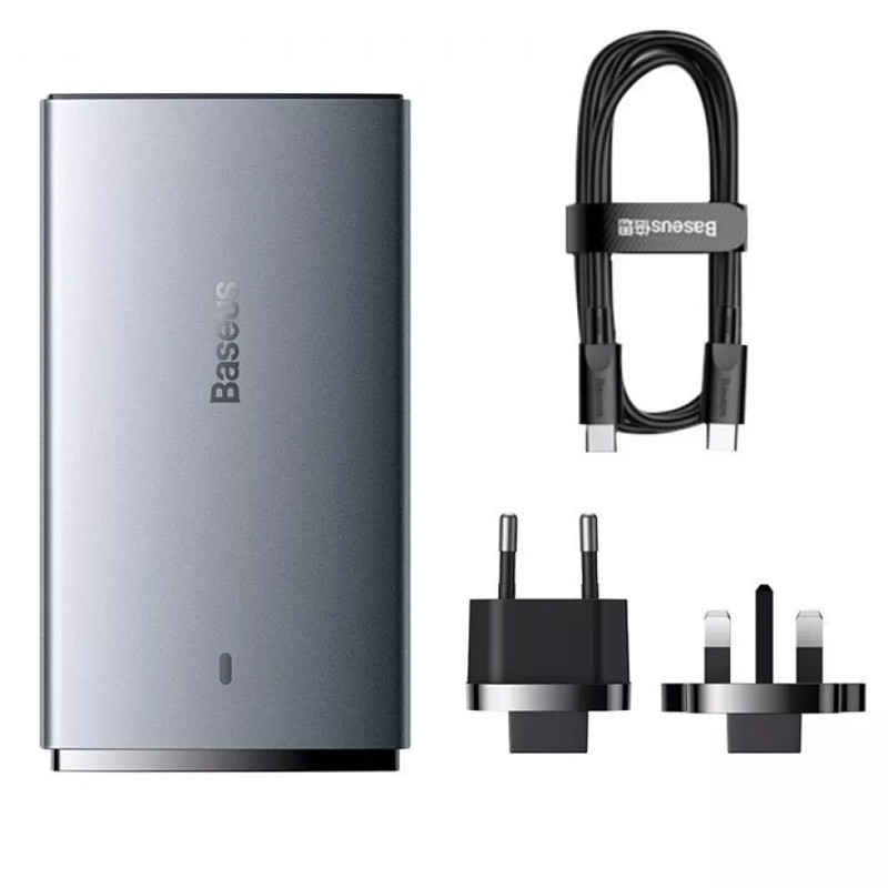 СЗУ Baseus GaN5 Pro Ultra-Slim 65W Type-C+USB + Type-C to Type-C 100W (1m) (CCGP15011)