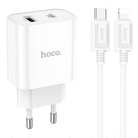 СЗУ HOCO C80A Plus Rapido PD20W+QC3.0 (1Type-C/1USB) + Type-C to Lightning