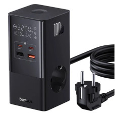 СЗУ Baseus PowerCombo Tower PowerStrip 100W (2USB-A/2C/2Socket) (1.5m) (E00023609113-00)