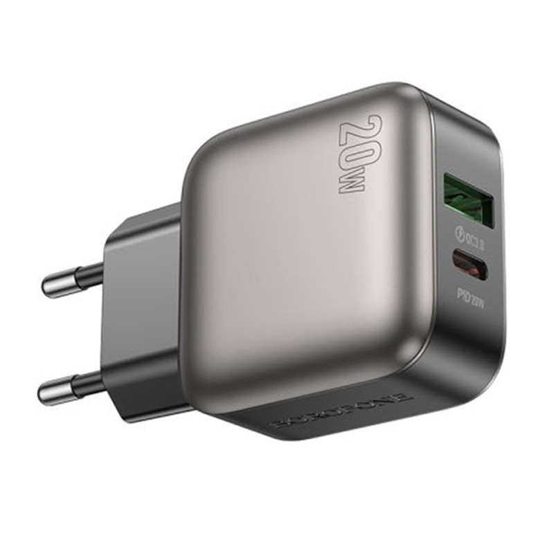 СЗУ Borofone BAS54A Absolute PD20W+QC3.0 (1USB-A/1C) + Type-C to Lightning