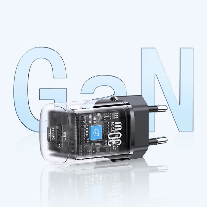 СЗУ Usams US-CC254 GaN HC Ser. 30W (1USB-A/1C)