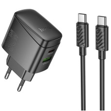 СЗУ Hoco CS61A Bright PD30W+QC3.0 (1USB-A/1C) + кабель Type-C to Type-C