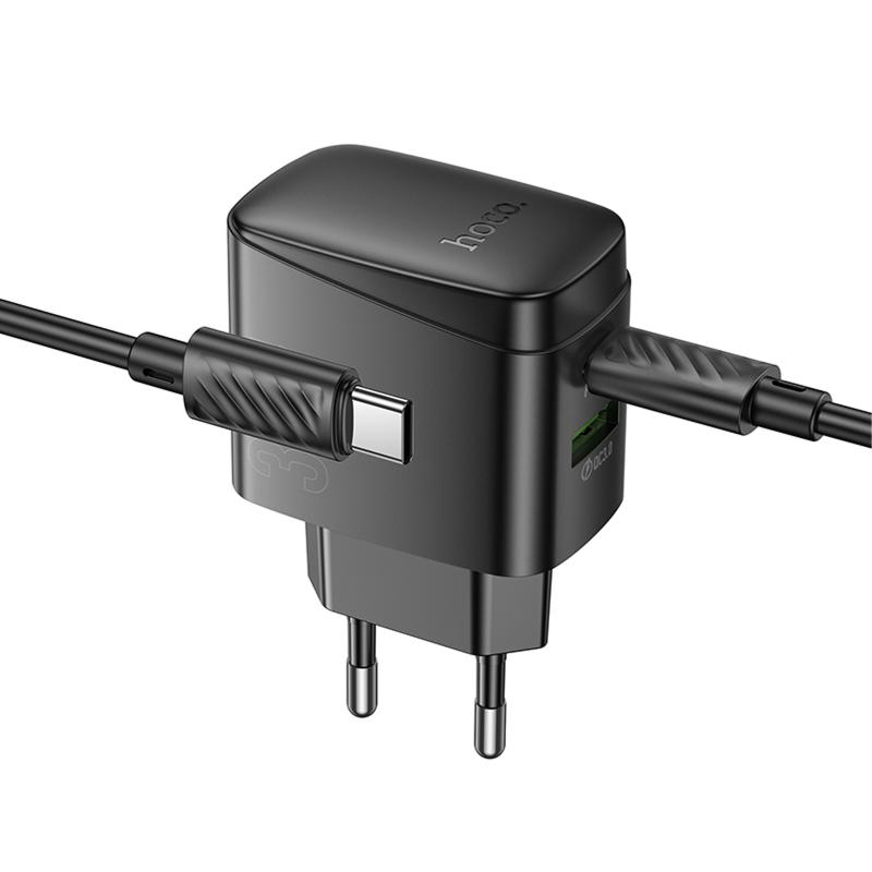 СЗУ Hoco CS61A Bright PD30W+QC3.0 (1USB-A/1C) + кабель Type-C to Type-C