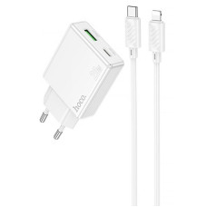 СЗУ Hoco C142A Direct PD20W+QC3.0 (1USB-A/1C) + кабель Type-C to Lightning