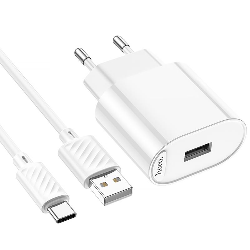 СЗУ Hoco C109A Fighter 10.5W (1USB-A) + кабель USB to Type-C