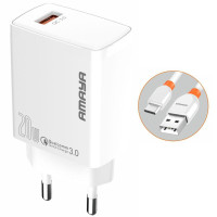 СЗУ Amaya E57S QC3.0 20W (1USB-A) + кабель USB to Type-C