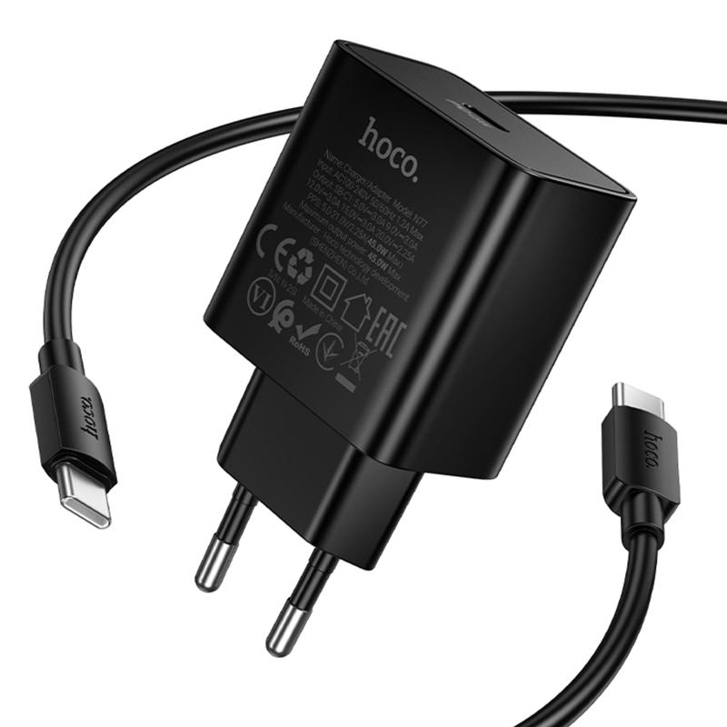 СЗУ Hoco N77 Star PD45W (1USB-C) + кабель Type-C to Type-C