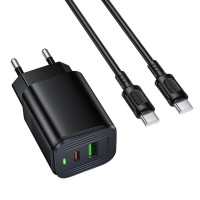 СЗУ Borofone BAS83A Star PD20W+QC3.0 (1USB-A/1C) + кабель Type-C to Type-C