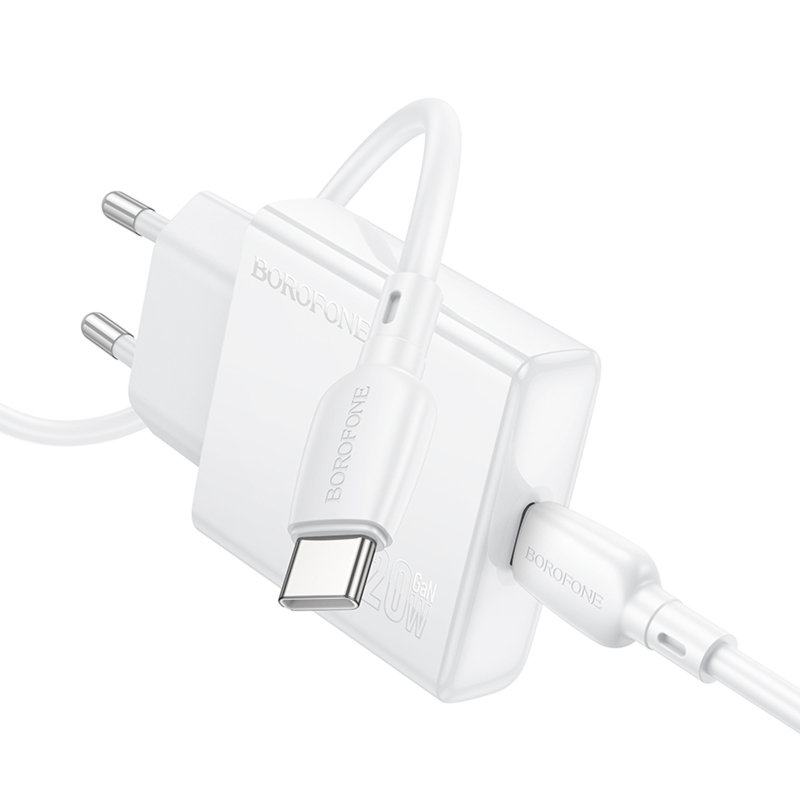 СЗУ Borofone BN23 Wish PD20W (1USB-C) + кабель Type-C to Type-C