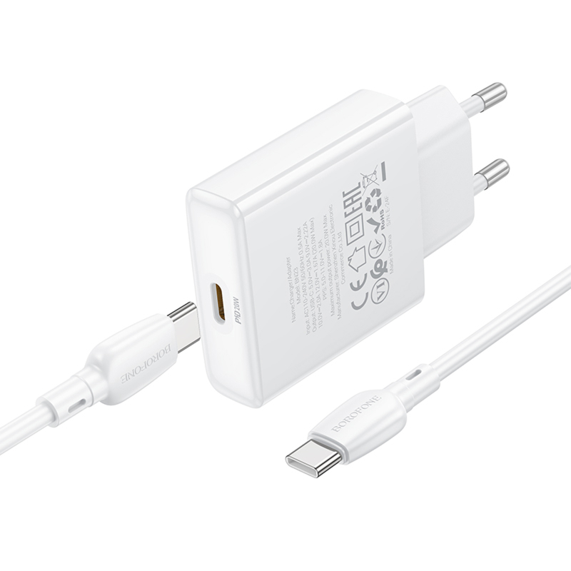 СЗУ Borofone BN23 Wish PD20W (1USB-C) + кабель Type-C to Type-C