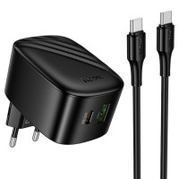 Уценка СЗУ Hoco CS102A Folding PD30W+QC3.0 (1USB-A/1C) + кабель Type-C to Type-C