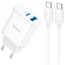 СЗУ Hoco C105A Stage PD20W+QC3.0 (1USB-A/1C) + кабель Type-C to Type-C