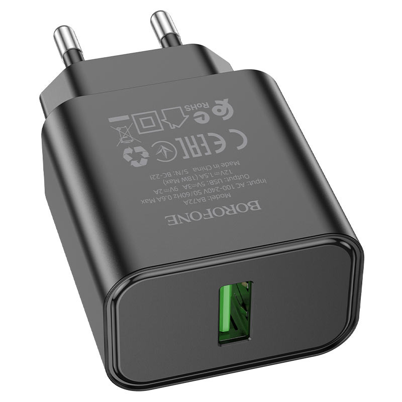 СЗУ Borofone BA72A Spring QC3.0 (1USB-A)