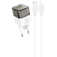 СЗУ Hoco C131A Platium PD30W+QC3.0 + Type-C to Lightning